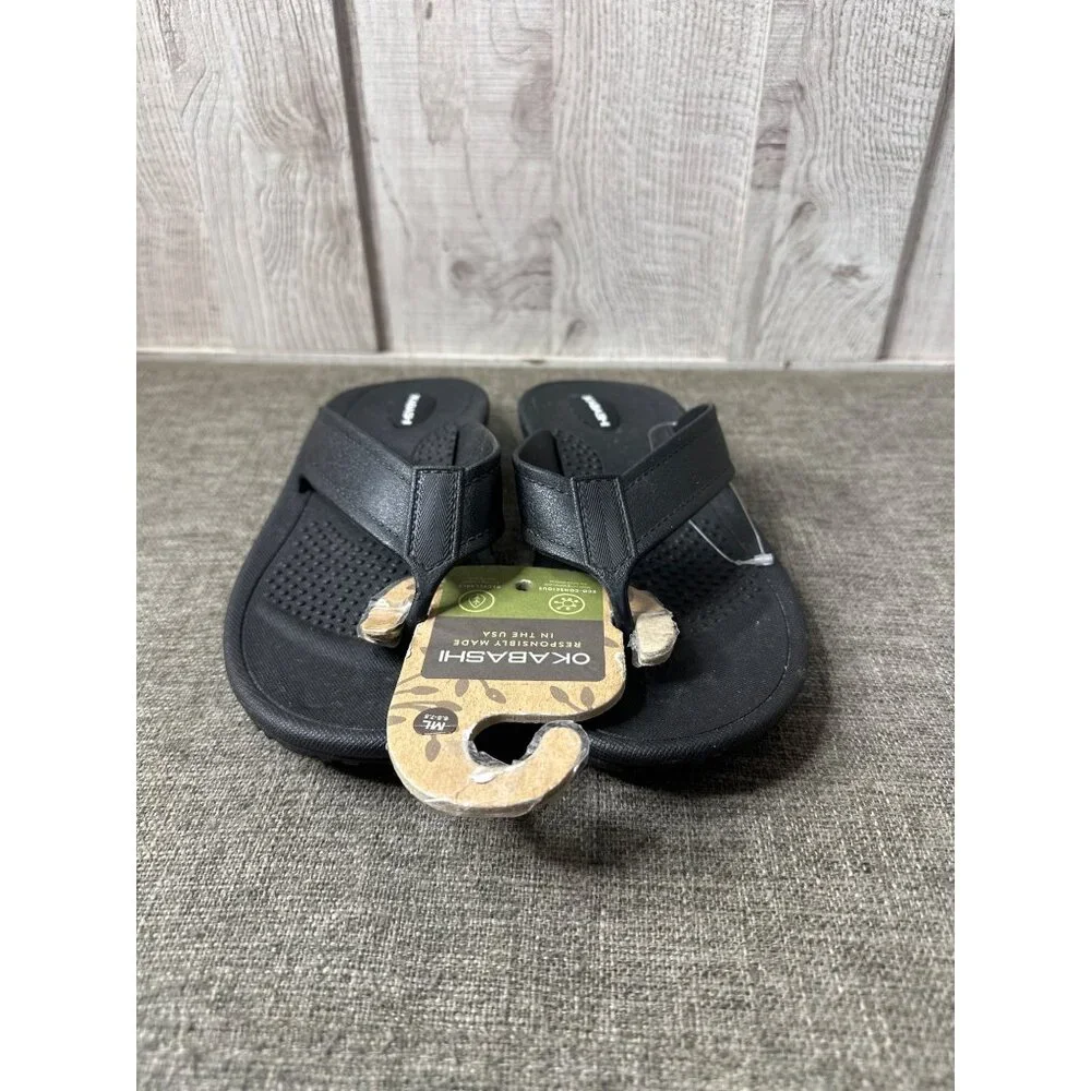 Okabashi Womens Black Flip-Flops Size M EU 38-39 US 7.5-8.5 Ergonomic Sandals - Picture 5 of 7